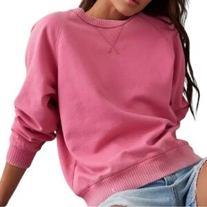 AMERICAN EAGLE “Seriously Lived In” Pink Crewneck Sweatshirt
